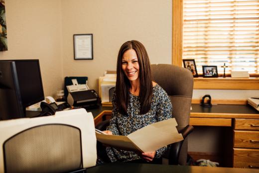 Brandy at desk